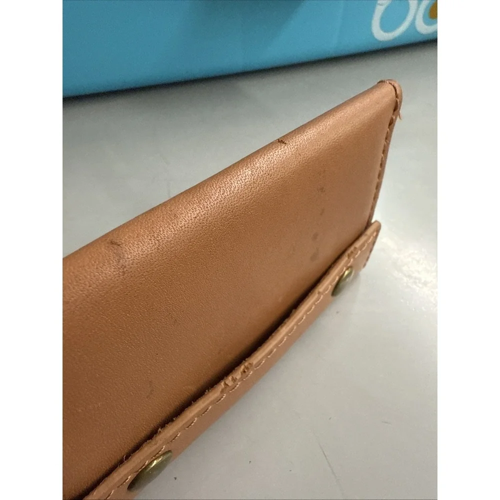 Vintage Hartmann Leather Luggage Tag Snaps Folding Address card holder